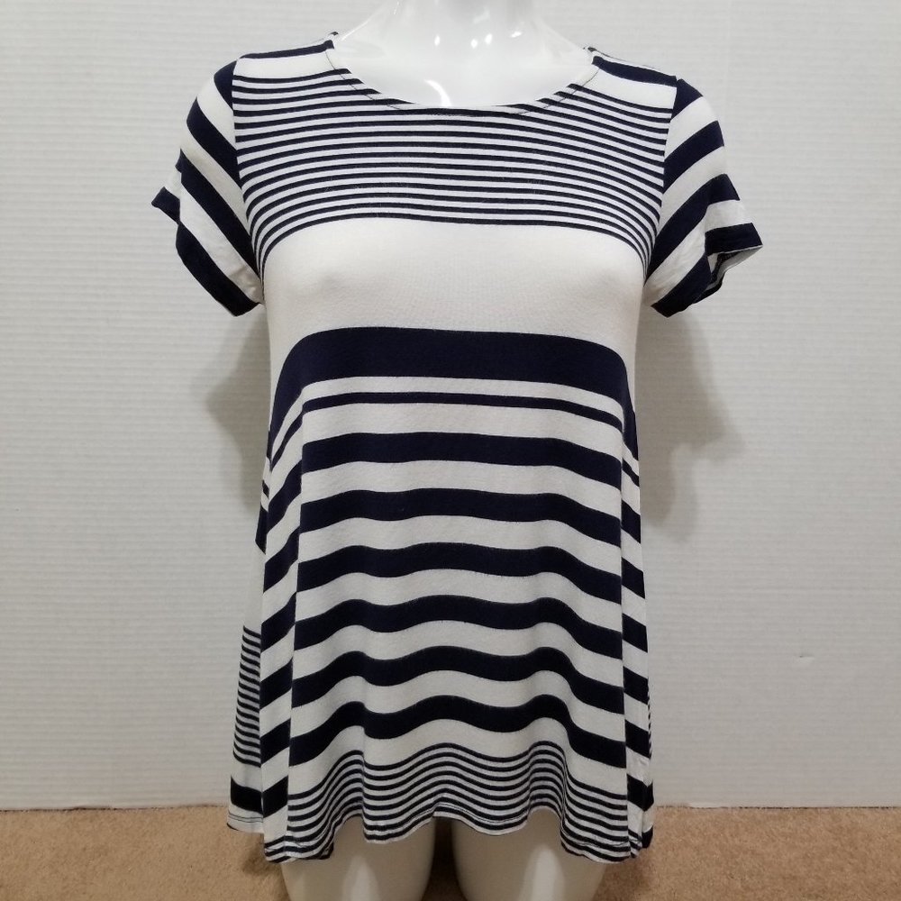 Wasabi + Mint top Small nautical striped tunic style preppy stretch